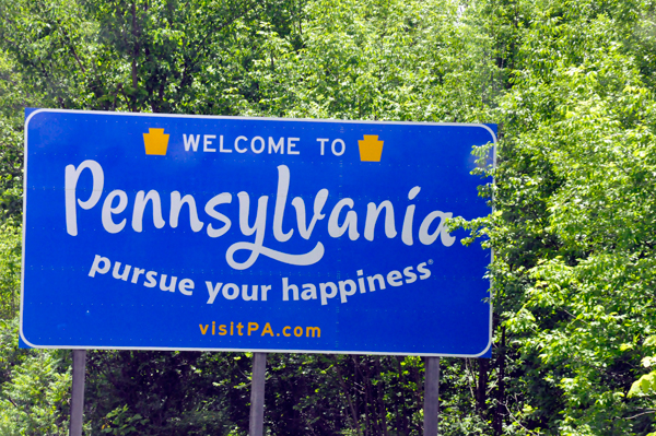 Welcome to Pennsylvania 2021 sign